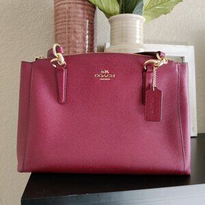 Coach Small Christie Carryall  - Brick Red w/Gold tone hardware